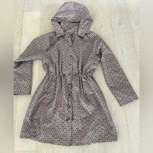 Cath Kidston Taupe Floral Hooded Packable Rain Jacket